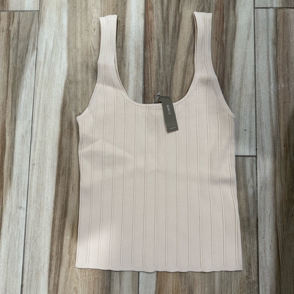 J. Crew Cream Ribbed Tank Top